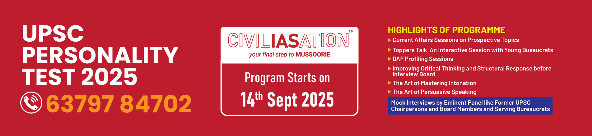 Interview 2025 - Free Coaching upsc-interview Banner